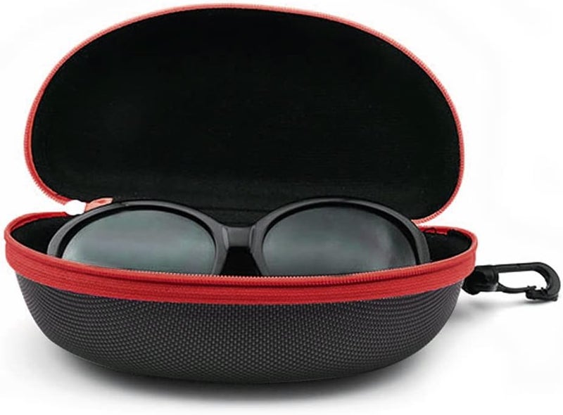 SteelFever 3pcs Zipper Hard Shell Sunglasses Case and Eyeglasses Case Portable Travel Glasses Case with Plastic Hook - Image 3
